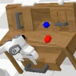 Animation of a trained Play-LMP policy controlling a Franka robot arm in a tabletop environment, executing different tasks in sequence