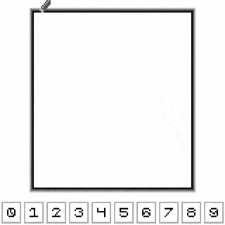 Screen recording of Game Boy emulator running neural network inference. A six is drawn on the screen, the screen flashes for some seconds and six is marked as the predicted class